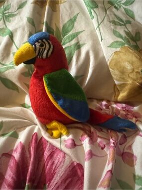 Ty Beanie Baby Plush Parrot - Red Green Blue Yellow NWOT